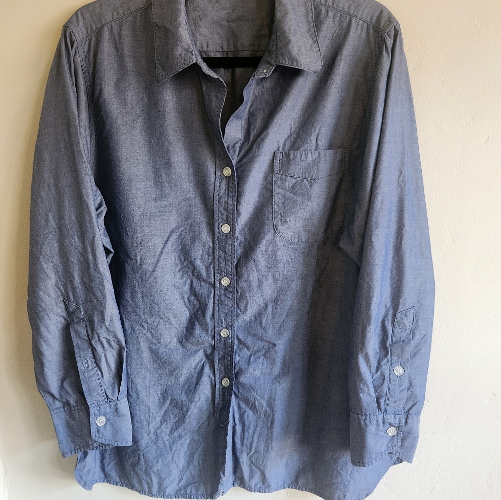 Ellen Tracy Women's Blue Button-Up Shirt Size L. #B20 - Picture 5 of 8